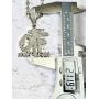 Shop-iGold Custom OTF Men Women 925 Italy White Gold Finish Iced Charm Ice Out Pendant Stainless Steel Real 3 mm Rope, Mans Jewelry, Iced Pendant, Rope Necklace 16''- 24''