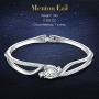 Menton Ezil Fairytale Mermaid Swarovski Crystal Silver Plated Women Bangle Bracelet for Girls Wife Mom