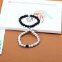 Sunssy Couples Bracelets Magnetic Attraction Beads Matching Bracelets for Couples Connect Bracelet for Him and Her Couples Gifts Natural Volcanic Stone Bracelets with Box