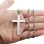 FIVE CENTS Christian Cross Pendant Necklace for Men Women Stainless Steel Jewelry Jeasus Cross Necklace