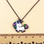 Unicorn Necklace | Jewelry Charm Stuff Unicorn Gifts for Women Men Pendant Accessories and Black Chain