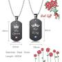 LOYALLOOK Couples Necklaces Bracelets Set for Him and Her,His Queen Her King Couples Jewelry Set Gifts for Lover Valentines Day Gifts