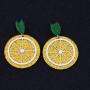 Gold Lemon Charm Earrings Yellow Lemon Slice Earrings Fruit Jewelry Gift for Lemon Lovers