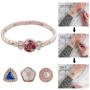 Mini 12mm Snap Jewelry Rose Gold Rhinestone Stretch Bracelets fits Petite Ginger Charms My Prime Gifts