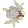 TOPGRILLZ Bubble Broken Heart Pendant Necklace 14K Gold Plated Lab Diamond Iced Out Chain for Men Women Sad Jewelry TOPGRILLZ Bubble Broken Heart Pendant Necklace 14K Gold Plated Lab Diamond Iced Out Chain for Men Women Sad Jewelry