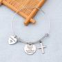 BEKECH Madrina Bracelet Solo Las Mejores Tias Ascienden A Madrina Cross Charm Jewelry Gift for Madrina Baptistim Gift Godmother Proposal Bracelet
