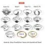 7-15pcs Silver Wave Star Moon Cute Knuckle Ring Sets for Women Teen Girls Vintage Boho Stackable Finger Toe Rings Pack 7-15pcs Silver Wave Star Moon Cute Knuckle Ring Sets for Women Teen Girls Vintage Boho Stackable Finger Toe Rings Pack