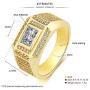 Senteria Mens Hip Hop Iced Out Ring Wedding Engagement Ring 18K Gold Plated Punk Mens Jewelry Embedded with AAA Zircon Mens Bling Ring Wide Size 7-12 Jewelry Gifts Packing