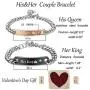 LOYALLOOK Couple Pendant Necklace Gift for Men Women His & Hers Matching Set Jewelry Stainless Steel Couples Distance Bracelets Chain Lover Gift, 4PCS