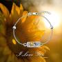 LONAGO Sunflower Bar Bracelet Cremation Urn Bracelet for Human Pet Ashes Keepsake Memorial Gift for Women Girl