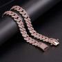 PY BLING Hip Hop Mens Full Iced Out 15mm 18K Gold/White Rose Gold Plated CZ Miami Cuban Link Chain Choker 18''-24'' Necklace or 8.5'' Bracelet