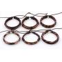 MJartoria Leather Bracelets for Men, Mens Womens Unisex Faux Leather Bracelets Adjustable Braided Multi Cool Wrap Wristbands Cuff Set