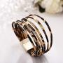 Neckcely 2Pcs Leopard Print Multilayer Leather Wrap Wide Bracelets Handmade Wristband Braided Rope with Magnetic Buckle Jewelry for Women Girls
