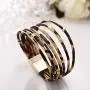 Neckcely 2Pcs Leopard Print Multilayer Leather Wrap Wide Bracelets Handmade Wristband Braided Rope with Magnetic Buckle Jewelry for Women Girls