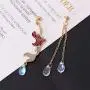 Mermaid Tears Dangle&Drop Earring Jewelry for Girls Women, Long Asymmetric Waterdrop Earrings