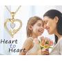 IEFRICH Initial Heart Necklace for Women Girls, Cubic Zirconia Dainty Initial Heart Necklace for Women Teen Girls Jewelry Gifts