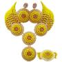aczuv African Beads Jewelry Set Nigerian Wedding Necklace and Earrings for Women