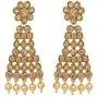 Aheli Ethnic Bollywood Faux polki with Pearl Strand Necklace Earrings Maang Tikka Indian Jewelry Set for Women