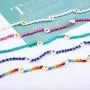 Bomine Boho Beaded Choker Flower Necklace Adjustable Jewelry Chain Beach for Women and Girls Bomine Boho Beaded Choker Flower Necklace Adjustable Jewelry Chain Beach for Women and Girls