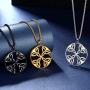 beautlace Celtic Knot Necklaces Silver/18K Gold/Black Gun Plated Round Good Luck Irish Celtic Knot Vintage Knot Pendant Birthday Gift for Women Men KP0138