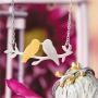 Boma Jewelry Sterling Silver 18kt. Gold Washed Sterling Silver Love Birds Branch Necklace, 16 inches