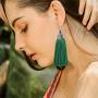 ZRosse 2 Pairs Bohemian Lightweight Handmade Tassels Dangle Drop Earrings Sets Long Fringe Vintage Boho Ethnic National Style Earrings Jewelry For Women Girls
