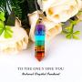 ASTRYAS 7 Chakra Stones Necklace Gemstone Pendant Reiki Energy Yoga Balanced Crystal Divination Pendulum for Women Girls - Cone Hexagonal with 18''Stainless Steel Chain Strap Gift Box