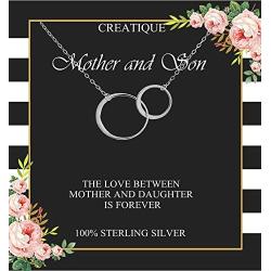 creatique Mother Son Necklace, Mother and Son Necklace, Mothers Day Jewelry from Son, Sterling Silver, Mother Son Gifts, Mom and Son, for mom from Son, Mothers Birthday Gifts…