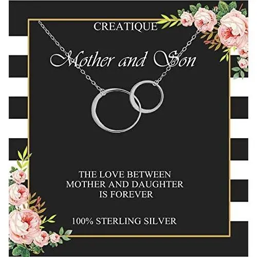 creatique Mother Son Necklace, Mother and Son Necklace, Mothers Day Jewelry from Son, Sterling Silver, Mother Son Gifts, Mom and Son, for mom from Son, Mothers Birthday Gifts… creatique Mother Son Necklace, Mother and Son Necklace, Mothers Day Jewelry from Son, Sterling Silver, Mother Son Gifts, Mom and Son, for mom from Son, Mothers Birthday Gifts…