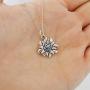 Sterling Silver Edelweiss Flower Charm Necklace, 18'' Cable Chain