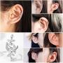 Silvora Sterling Silver Non-Piercing Ear Cuff Earrings, Helix Cartilage Cuff Earrings Set for Women Teen Girls with Delicate Brand Packaging