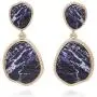 BONALUNA Bohemian Wood And Flower Printed Oval Shaped Drop Statement Earrings BONALUNA Bohemian Wood And Flower Printed Oval Shaped Drop Statement Earrings
