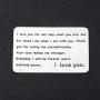 Gzrlyf Engraved Wallet Card Insert Metal Love Note Cards for Him Her I Love You for Not Only What You are