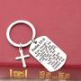 FUSTMW Psalm 23:4 Bible Verse Dog Tag Keyring/Necklace Christian Jewelry Religious Inspirational Gift