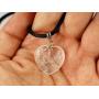 Steampunkers USA Big Heart Collection - 20mm Classic Clear Quartz White - 20-22 inch Black Cord – Crystal Gemstone Carved Necklace Charm Handmade