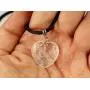 Steampunkers USA Big Heart Collection - 20mm Classic Clear Quartz White - 20-22 inch Black Cord – Crystal Gemstone Carved Necklace Charm Handmade