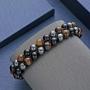 Lava Rock Bracelet Bead Bracelet -8MM Tiger Eye Bracelet Essential Oil Diffuser Healing Natural Stone Bead Bracelet Adjustable Chakra Unisex Yoga Bracelets