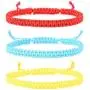 VU100 Waterproof BFF Bracelets for 2/3 Best Friend Long Distance Matching Friendship Pinky Promise Relationship String Wish Bracelets/Anklets Jewelry Gifts for Bestie Sister Red Blue Yellow