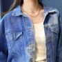 LEGITTA Paperclip Link Necklace Snake Chain Herringbone Choker Layered Necklaces