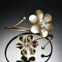 SENFAI 10K Gold Plated Swirl Upper Flower Arm Cuff Armlet Armband Bangle Bracelet for Womens