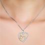925 Sterling Silver Doves Birds Faith Hope Love with Open Heart Pendant Necklace for Women Teenage Girls, 18inches