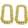 2 Pieces Hip Hop Gold Chain Costume, 32 Inch Big Chunky Gold Chain for Men, 90s Punk Style Turnover Chain Necklace for Costume Jewelry Rapper