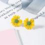 5 Pairs Small Daisy Flowers Earrings Female Shiny Simple Elegant Stud Earring Sweet Candy Petal Earrings for Woman Girls Summer Jewelry