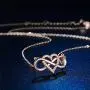 Shareky Infinity Heart Necklace Cubic Zirconia Love Pendant Necklace Gift for Women Monther Wife Girlfriend