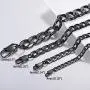PROSTEEL Stainless Steel Cuban Chain Necklaces/Bracelets for Men Women, Black/18K Gold Plated, Nickel-Free, Hypoallergenic Jewelry, 4mm-13mm, 7.5''/8.3'',14''-30'', Come Gift Box