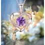 Hantaostyle Heart Necklace 925 Silver 5A Cubic Zirconia Christmas Jewelry Gifts Pendant Memory Necklaces for Women