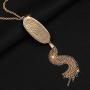 Wowanoo Tassel Necklaces for Women Long Pendant Chain Necklace Oval Stone Necklace Bohemian Sweater Jewelry