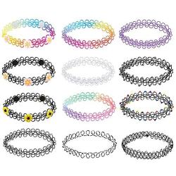 BodyJ4You 12PC Choker Necklace Set Henna Tattoo Stretch Elastic Jewelry Women Girl Gift Pack