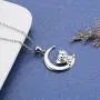 Sterling Silver Lucky Elephant Necklace S925 Cute Baby Animals Pendant Moon Jewelry Gifts for Girls Daughter Teen Sterling Silver Lucky Elephant Necklace S925 Cute Baby Animals Pendant Moon Jewelry Gifts for Girls Daughter Teen