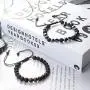CASSIECA 6Pcs Lava Rock Stone Bead Bracelet for Men Women 8mm Elastic Tiger Eye Stone Bead Bracelet Stress Relief Yoga Bead Adjustable Bracelet Aromatherapy Essential Oil Diffuser Anxiety Bracelet Set